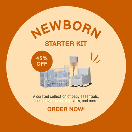 Newborn Starter Kit with Discounted Items Animated Post Design Template