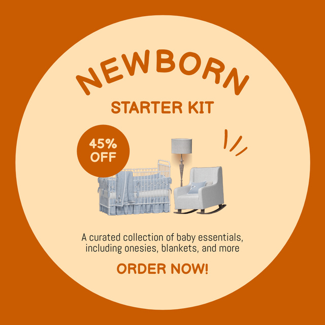 Template di design Newborn Starter Kit with Discounted Items Animated Post
