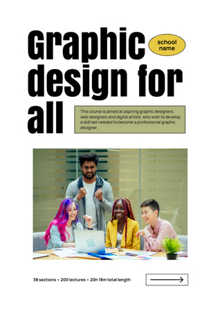 Designvorlage People on Graphic Design Course für Newsletter