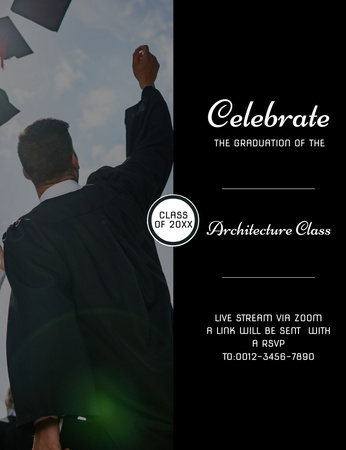 Graduation Party Announcement Invitation 13.9x10.7cm Design Template