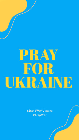 Заклик до молитви за Україну на синьому фоні Instagram Story – шаблон для дизайну