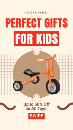 Platilla de diseño Children's Bicycle Offer as Gift Instagram Video Story