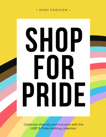 Bright Clothing Shop Collection For Pride Month Promotion Poster 8.5x11in Tasarım Şablonu