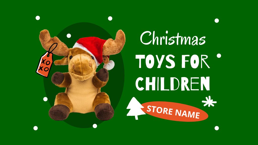 Christmas Toys for Children Sale Label 3.5x2in Design Template