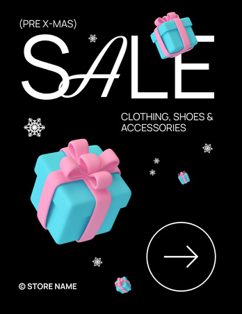 Apparel and Accessories Sale on Christmas Flyer 8.5x11in tervezősablon