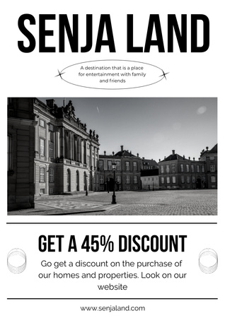 Ontwerpsjabloon van Poster A3 van Real Estate Agency Offer With Discounts For Property