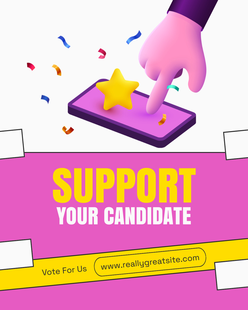 Template di design Support Your Candidate Online Instagram Post Vertical