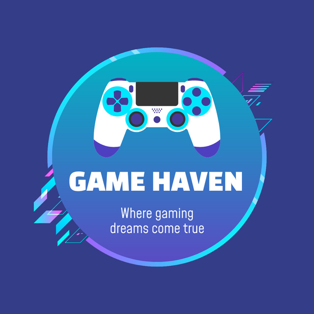 Ontwerpsjabloon van Animated Logo van Inspirational Gaming Club With Console And Slogan