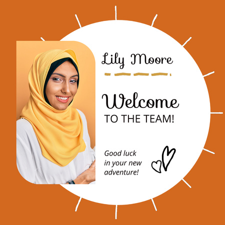 Welcoming New Colleague And Wishing Luck Animated Post Design Template