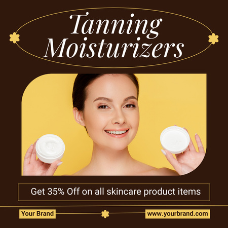 Discount on All Moisturizing Tanning Products Instagram AD Design Template