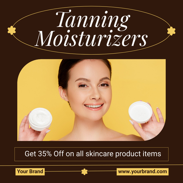 Designvorlage Discount on All Moisturizing Tanning Products für Instagram AD