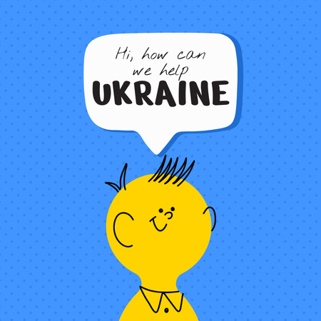 Plantilla de diseño de cómo podemos ayudar a ucrania Instagram 