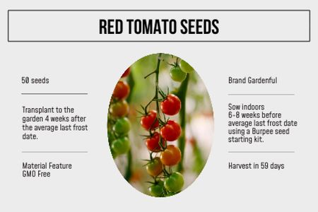 Red Tomato Seeds Ad Label Design Template