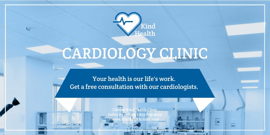 Ontwerpsjabloon van Twitter van Cardiology clinic Ad
