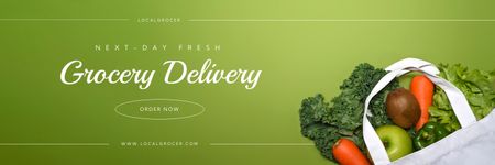 Grocery Delivery Offer Twitterデザインテンプレート
