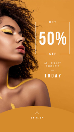 Makeup Cosmetics Sale Instagram Story Modelo de Design