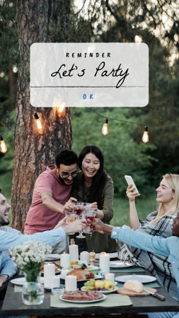 People on Cozy Party in Garden Instagram Story Design Template