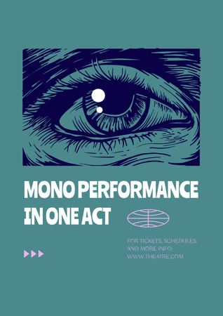 Modèle de visuel Theatrical Show Announcement with Creative Illustration of Eye - Poster A3