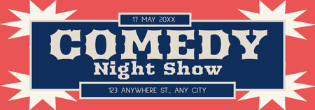 Advertising Comedy Show on Blue and Red Tumblr Design Template