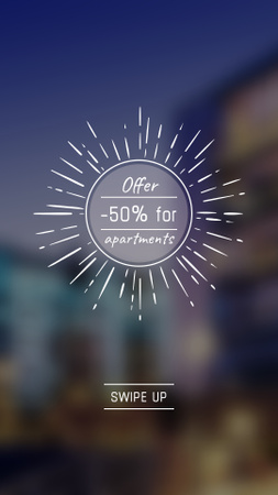 Real estate Ad with Big City view Instagram Story Design Template