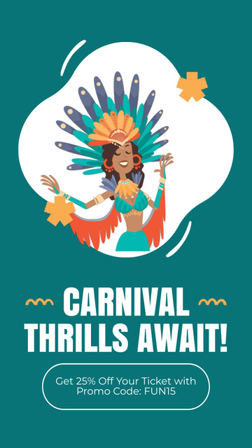 Fun and Thrills Await Everyone At Carnival Instagram Video Story Modelo de Design