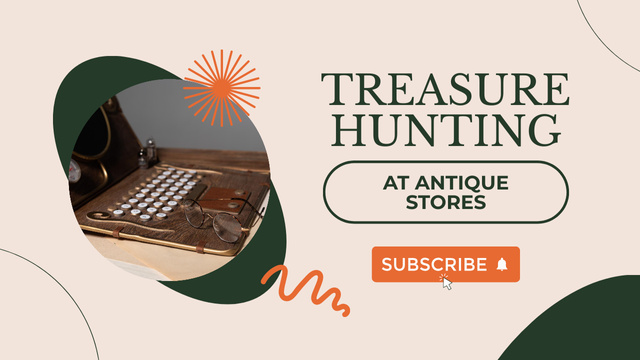 Treasure Hunting at Antique Store Youtube Thumbnail Modelo de Design