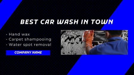 Serviço de lavagem de carros com oferta de cera de mão Full HD video Modelo de Design