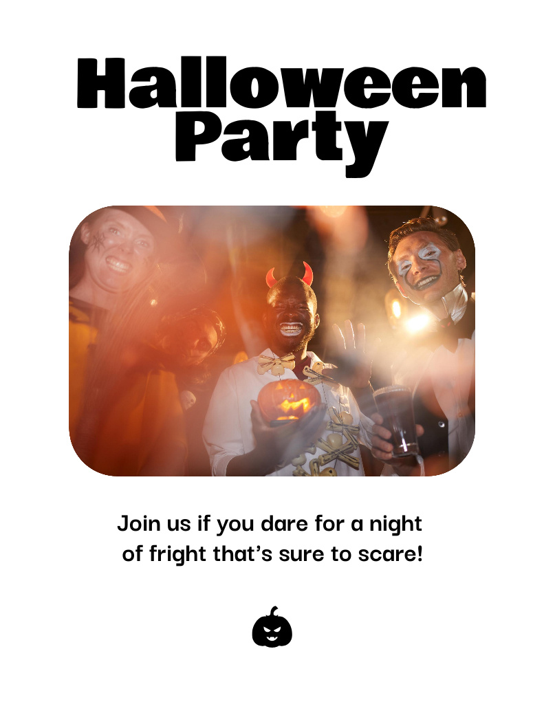 Scary Costumes And Halloween's Party Celebration Flyer 8.5x11in Design Template