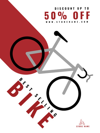 Bicycles Sale Offer with Discount Poster US Design Template