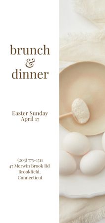 Easter Dinner Announcement with Eggs Flyer DIN Large Design Template