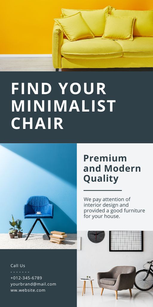 Minimalistic Chair Sale Offer Graphic Modelo de Design