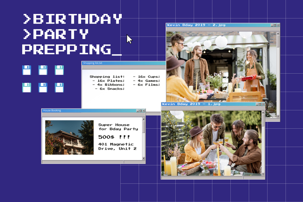Magical Birthday Holiday Celebration With Friends Mood Board – шаблон для дизайну