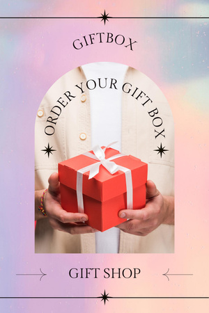 Gift box ordering purple gradient Pinterest – шаблон для дизайну