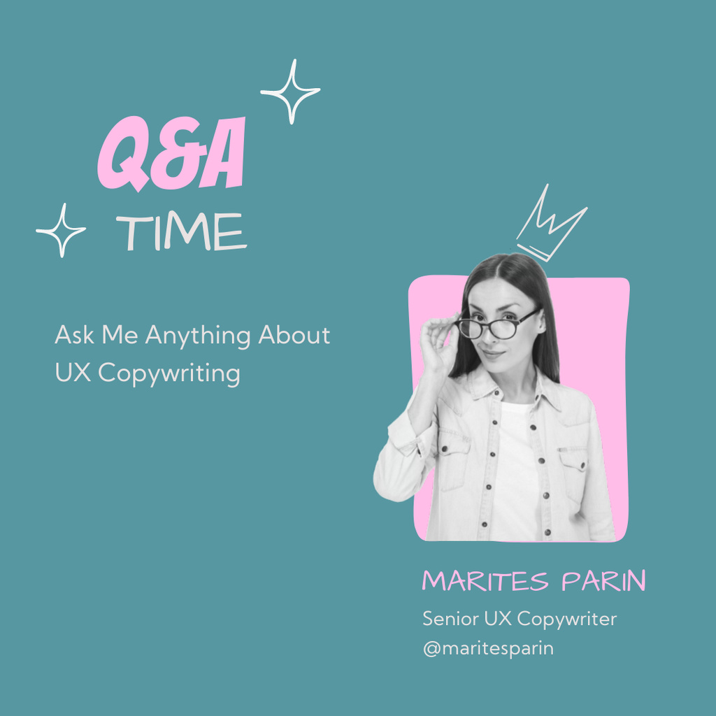 Ontwerpsjabloon van Instagram van Series of Questions and Answers about Copywriting