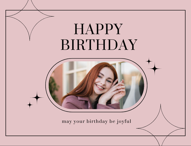 Template di design Happy Birthday to a Girl on Pastel Pink Postcard 4.2x5.5in