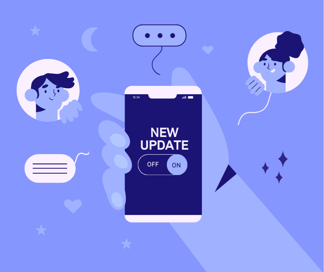 App Updates Ad with Profiles Avatars Facebook – шаблон для дизайна