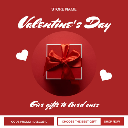 Sevgililer Günü için Hediye Satışı Instagram AD Tasarım Şablonu