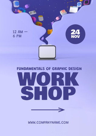 Plantilla de diseño de Fundamentals of Graphic Design Flyer A7 
