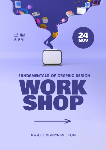 Fundamentals of Graphic Design Flyer A7 Design Template