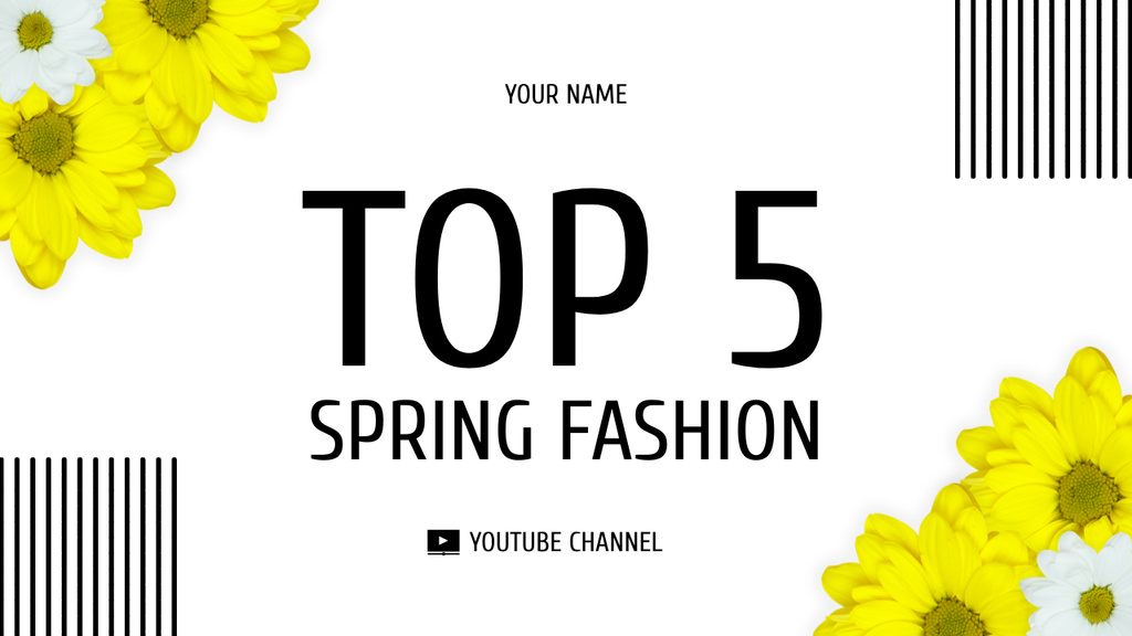 Top List of Trendy Spring Looks Youtube Thumbnail Design Template