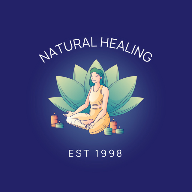 Natural Healing Center With Meditations And Aromatherapy Animated Logoデザインテンプレート