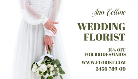 Modèle de visuel Proposition de fleuriste de mariage - Business Card US