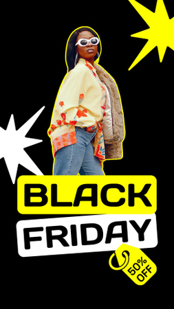Template di design Saldi moda del Black Friday Instagram Video Story