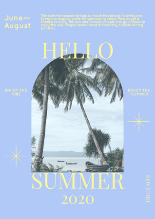 Hello Summer Poster Design Template