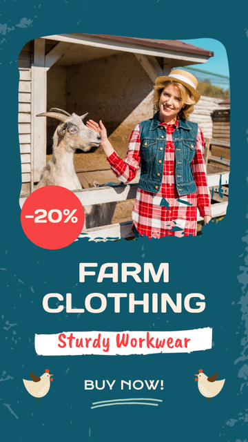 Szablon projektu Sturdy Farm Clothing At Discounted Rates Offer Instagram Video Story