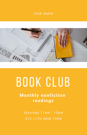 Book Club With Monthly Nonfiction Readings Invitation 5.5x8.5in Design Template