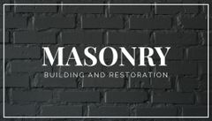 Building and Restoration Offer on Background of Bricks