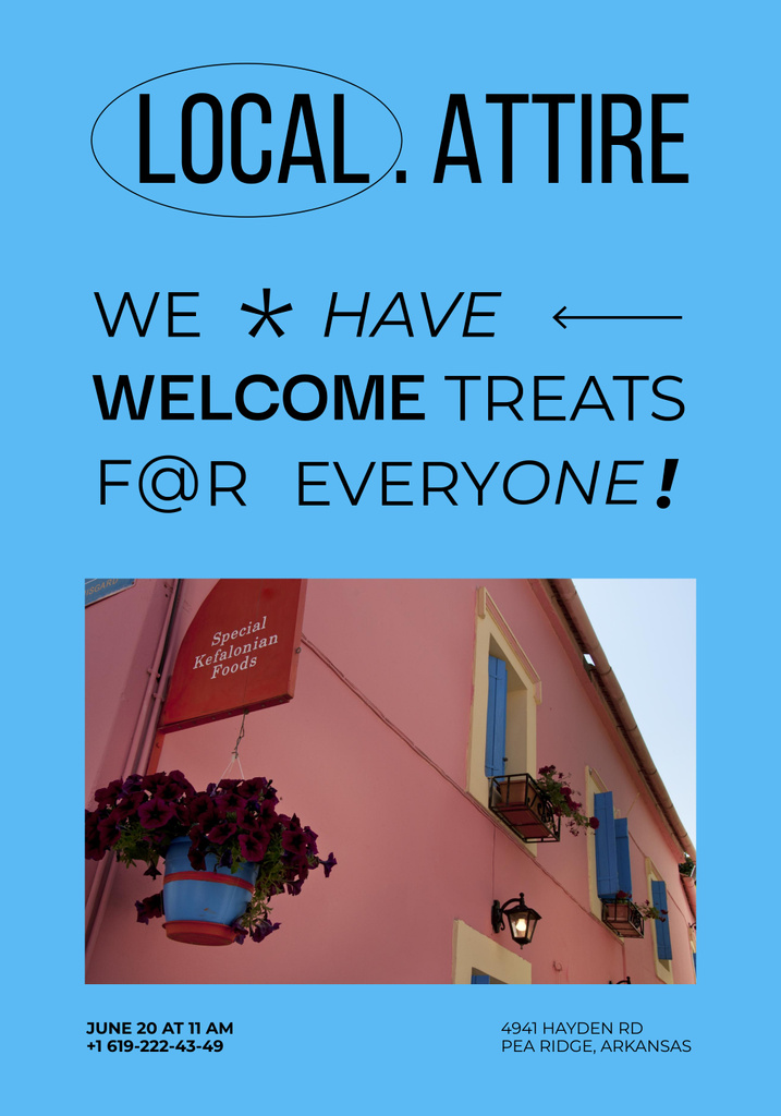 New Cafe Opening Announcement Poster 28x40in Design Template