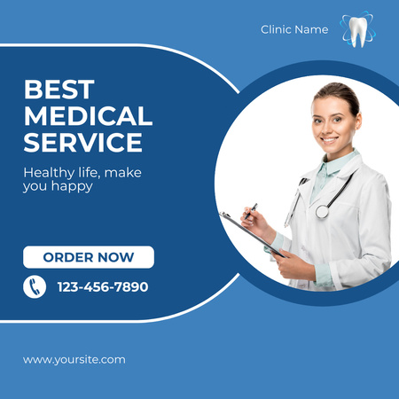 Designvorlage Ad of Best Medical Service für Instagram
