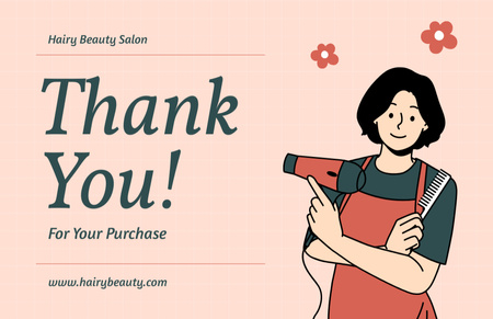 Thanks for Choosing a Hair Salon Business Card 85x55mm Πρότυπο σχεδίασης